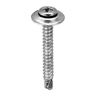 #8-18 X 1-1/4 PHL OVAL CTRSK WASH SEMS TEK - CHROME