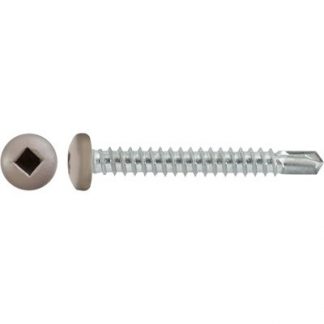 #10 X 1-1/2” SQUARE PAN SELF-DRILLING TEK ZINC TAN PAINTED HEAD