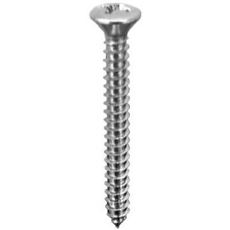 8 X 1 1/2 PHILLIPS OVAL HEAD TAP SCREW CHROME