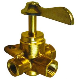 BRASS SHUT OFF VALVE 3-WAY 1/4 FEMALE 3 ENDS